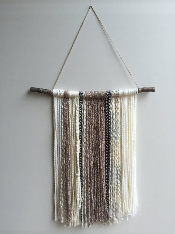 Yarn Wall Hanging. Boho decor. Yarn Tapestry.