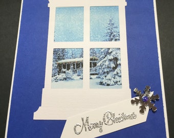 Christmas Card, Merry Christmas, Handmade Christmas Card, Handmade Paper Greeting Card,