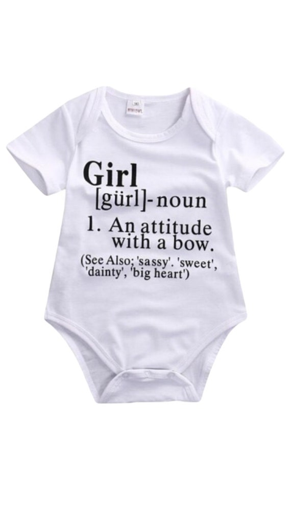 Definition of a Girl baby onesie or shirt. Customize with