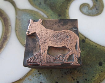 Horse Pony Antique Letterpress Printing Block