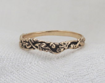 14k Gold Acorns and Oak Leaves Thin