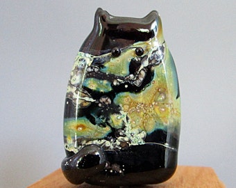 Galactic Cat Bead Handmade Lampwork Focal - Cosmo FatCat