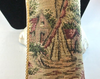 Fabric Eyeglass Case, Vintage Eyeglass Case, Mid Century Eye Glass Case, Toile Eyeglass Case, Christmas Gift