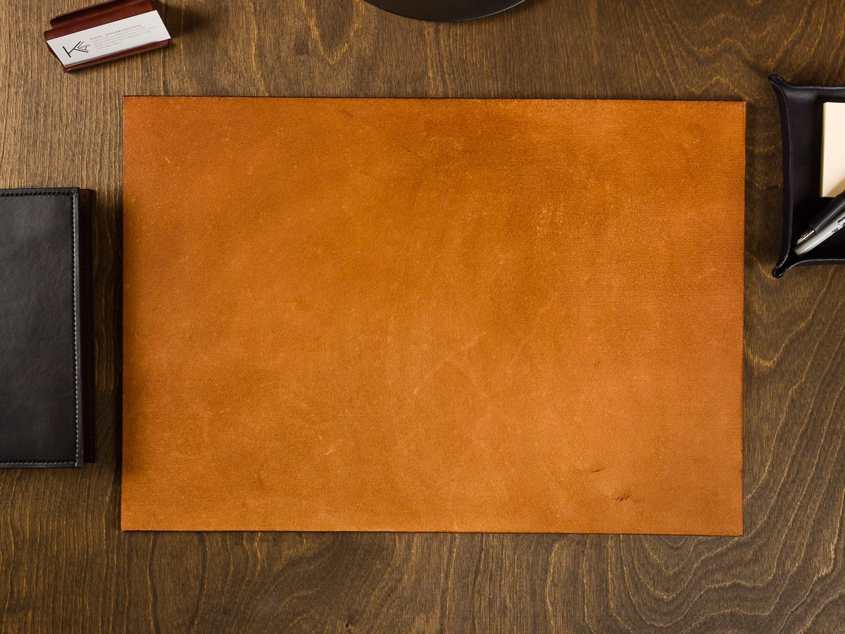 Full Grain Leather Desk Pad Blotter / by KarlVonArtistry on Etsy