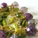 ON SALE...was 72 now 58, Beaded Bracelet, Lavender, Purple, Lime,Green Crystals, Freshwater Pearls, Charm Bracelet, Gold Beaded Jewelry,