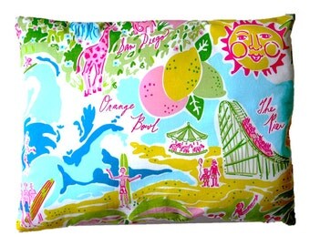 LILLYWOOD Pillow Made from Lilly Pulitzer Fabric ~ 10"x13"