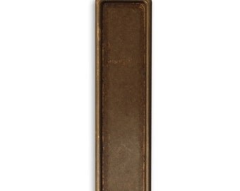 2 Rectangle Bezel Tags 56x13mm, Vintaj Natural Brass (P0037R)