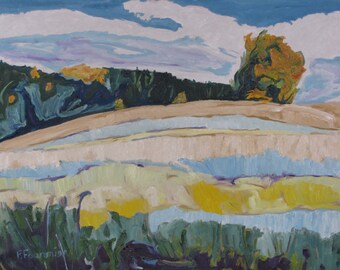 Art Original Canadian Large Landscape Oil Painting Impressionist Country Cloud Appalachian Quebec Canada By Fournier " Over Yonder " 24 x 30