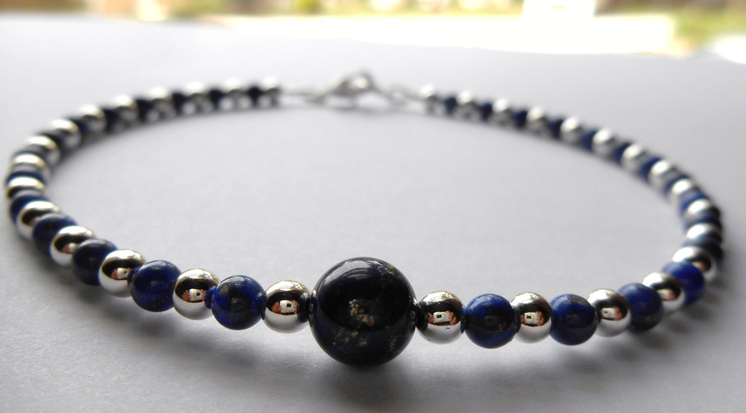 Anklet Blue Anklet Beaded Anklet Jewelry Blue Anklet by jewelrygrl