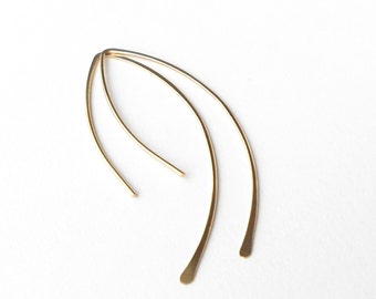 Simple Gold Earrings, Minimalist Gold filled Earrings, Open hoop Earrings, Wire Jewelry