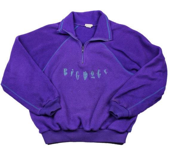 Vintage 1990s 90s Big Dogs Purple Fleece Jacket Made in USA