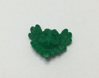 Winged Owl - Kelly Green - Hand Made Clay Button