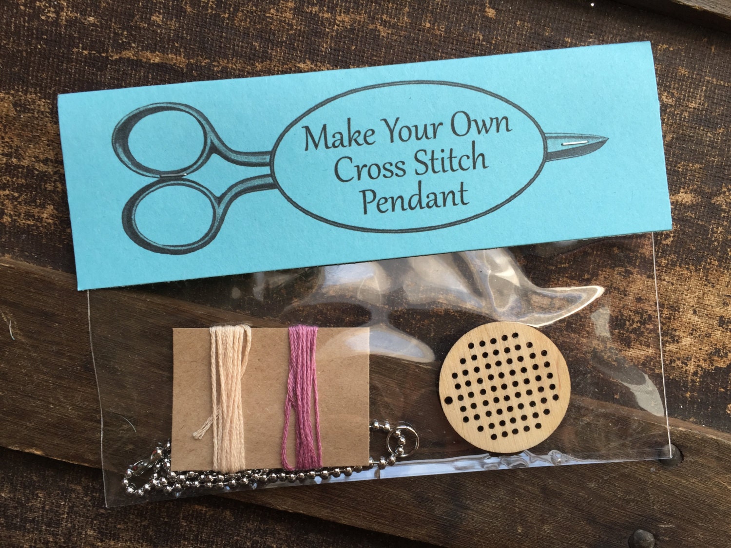 Make Your Own Cross Stitch Pendant Kit Medium by lilyspretties