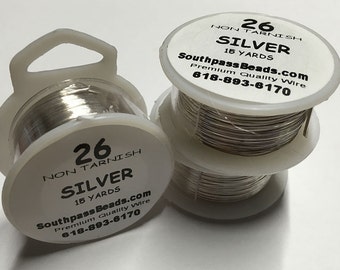 26 gauge Silver Non Tarnish Copper Craft Wire 15 yards Made in USA