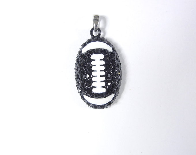 Black Football Pendant Rhinestones