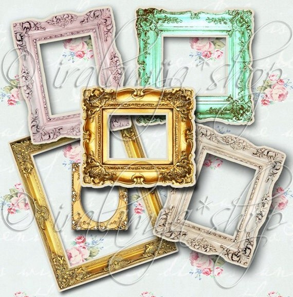 VINTAGE FRAMES Collage Digital Images printable download