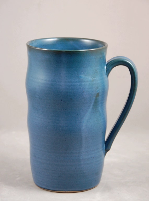 Compost Jar HUGE in Curvy Teal Blue for Kitchen Composting