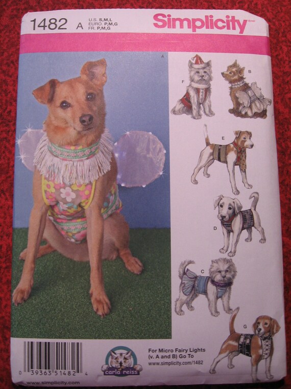 Simplicity Pattern 1482 Dog Clothes Pet Fashions Free by
