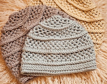 Crochet hat PATTERN - Textured Beanie (sizes baby to adult) Instant download