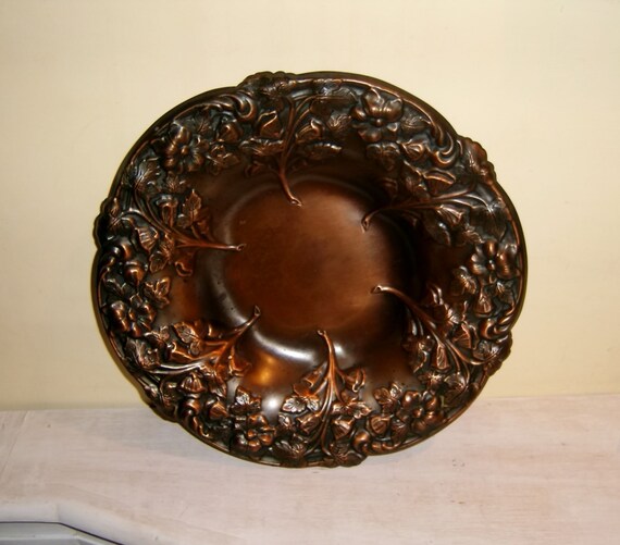BOWL Art Nouveau Copper Centerpiece Coppercraft Guild old