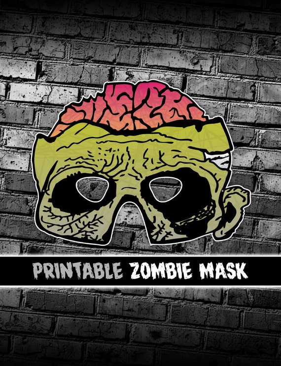 Zombie Printable Mask Ghoul Mask Instant Download