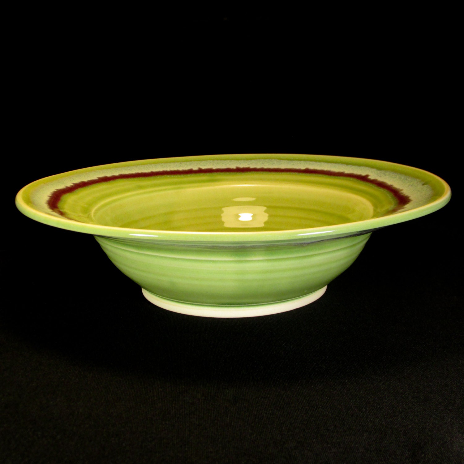 Green Bowl Ceramic Bowl Green Serving Bowl by DougSmithPottery