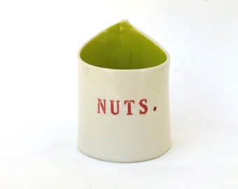 nuts ...   whimsical hand built porcelain container