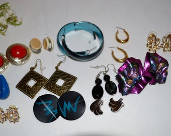 Vintage Earrings Hollywood to Hipster.....Twelve Pairs
