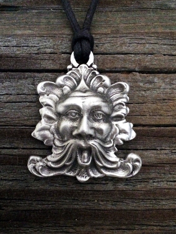 Medieval Green Man Pewter Pendant