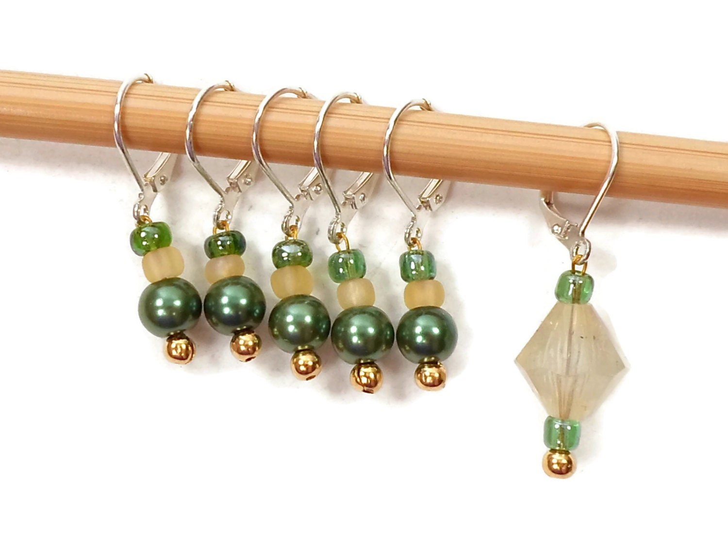 Removable Stitch Markers Crochet Row Markers Green Yellow