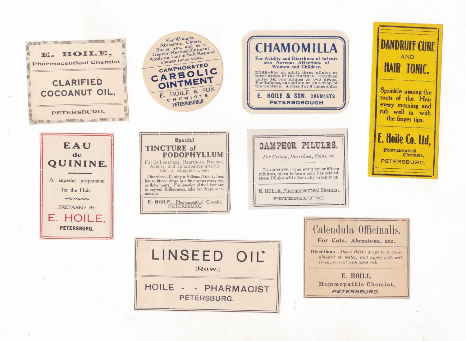 Vintage Australian Chemist Labels Drug Store Pharmacy