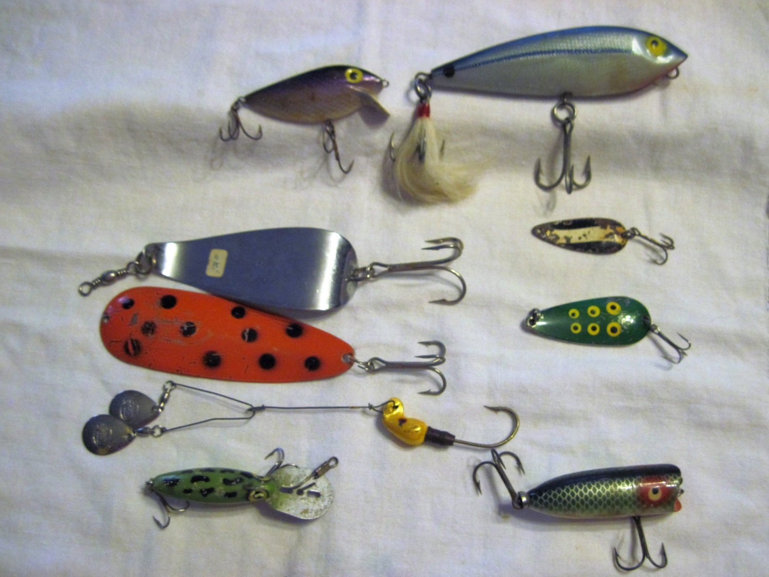 Vintage Fishing Lures Collection bundle old time fisherman