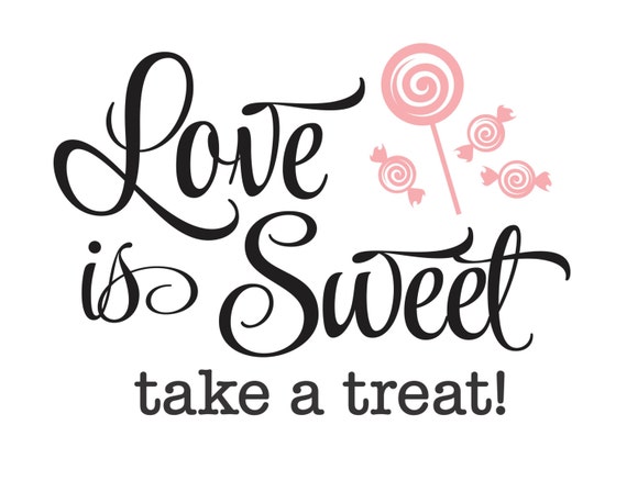 Download Wedding Decal Love is Sweet take a Treat bride and groom