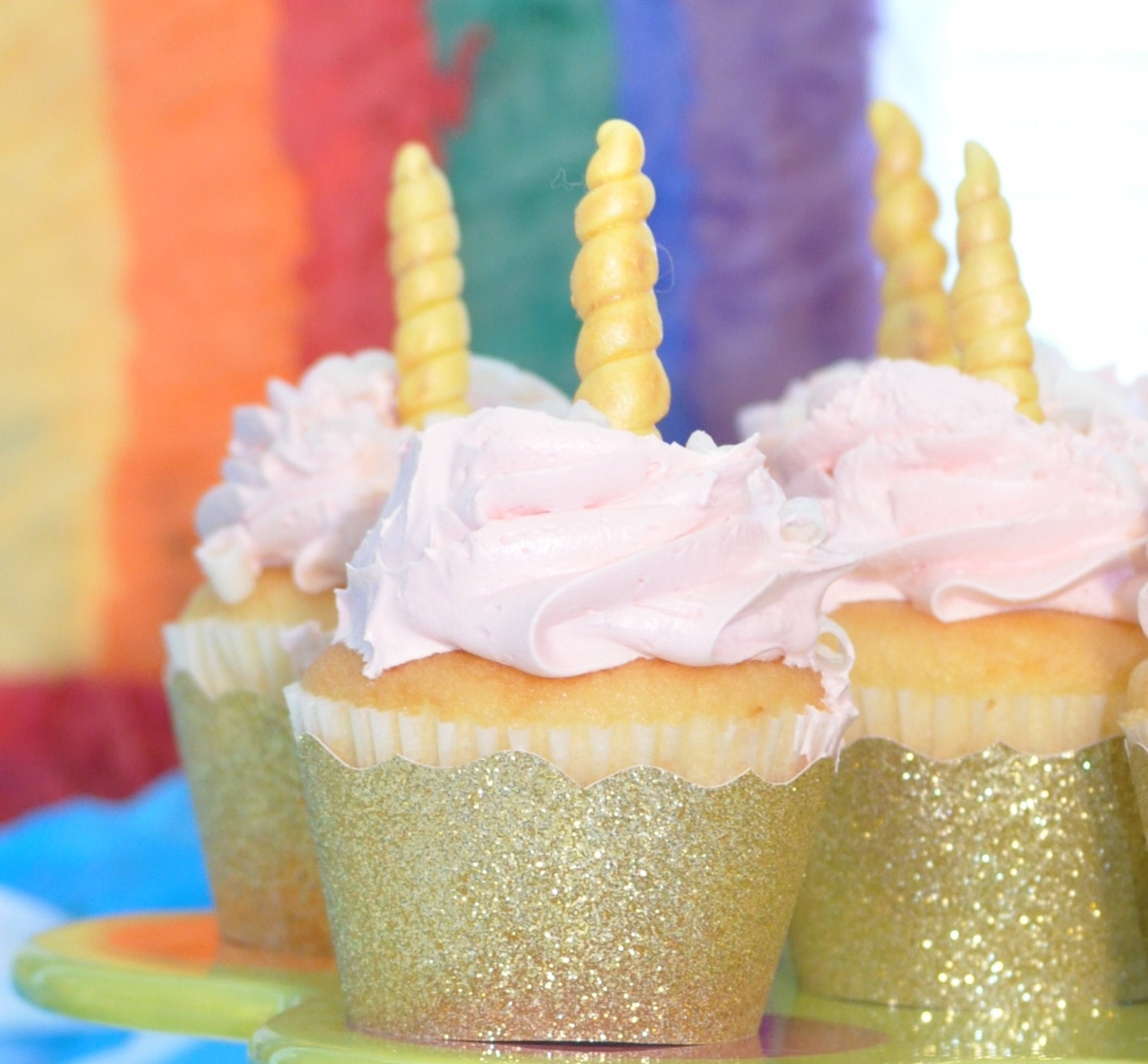 unicorn-party-decor-unicorn-horn-cupcake-toppers-edible