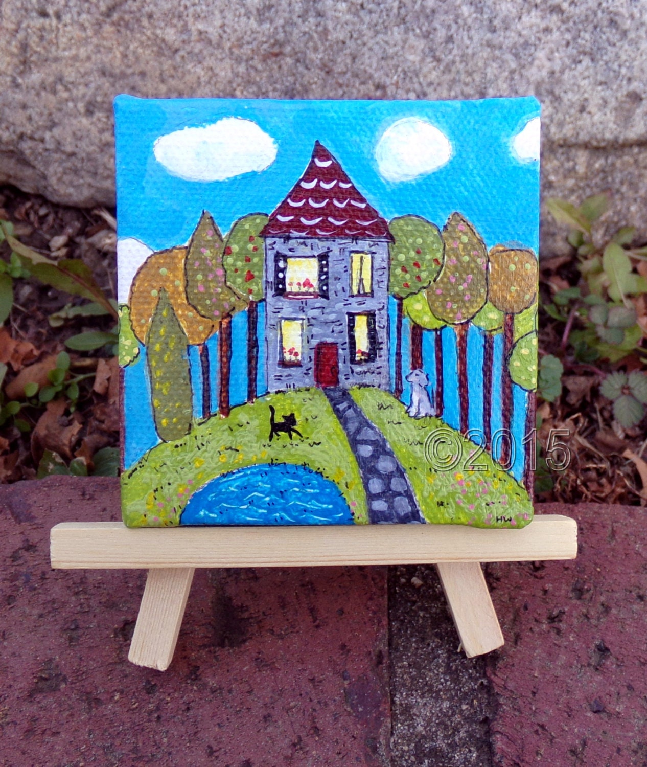 A Lovely House Original Mini Painting Home Decor