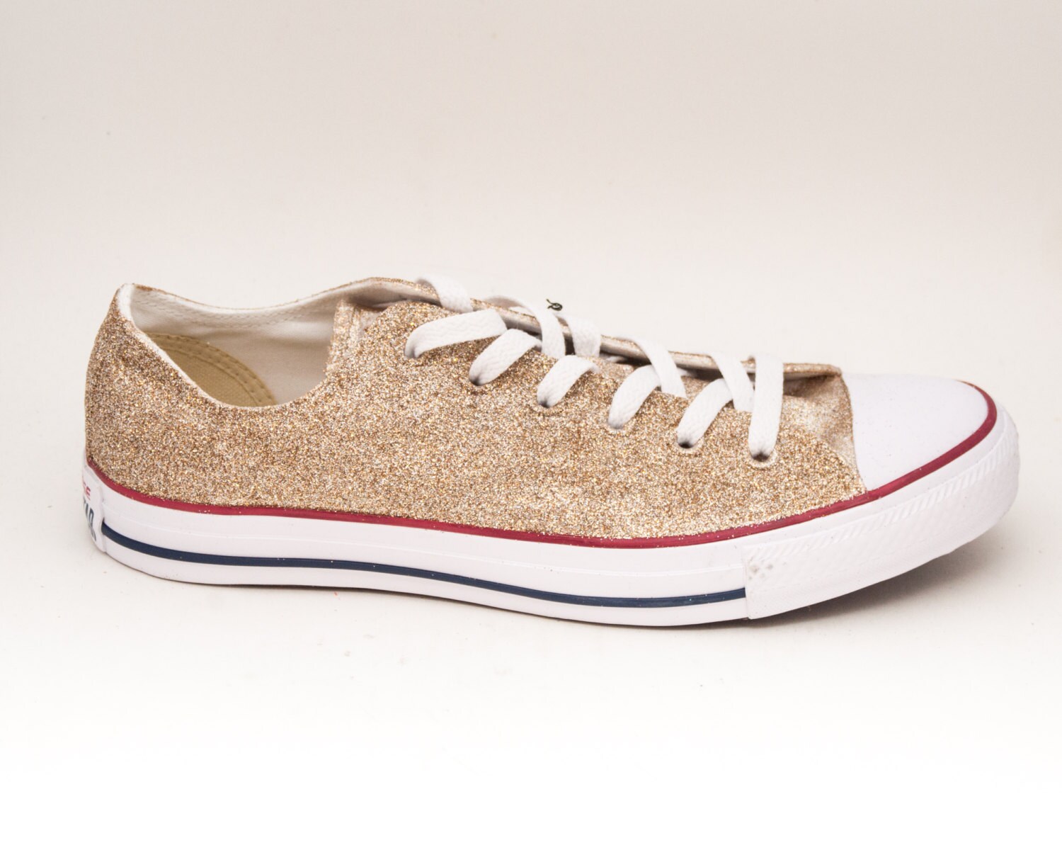 Glitter Champagne Gold Canvas Converse All Star Low Top