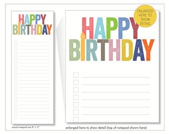 happy birthday // notepad // candle // to do // list // checkbox // lines // skel // skel design // skel & co
