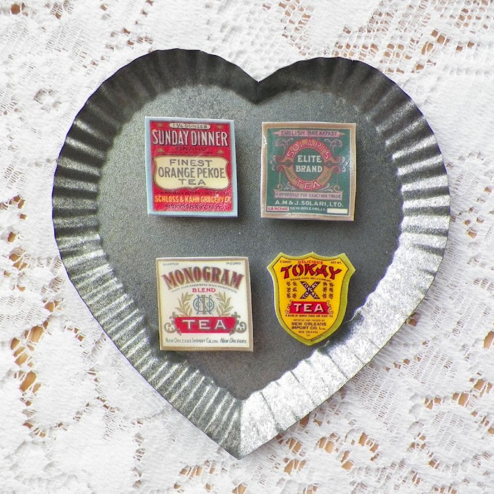 colorful vintage images old tea labels magnets for home decor