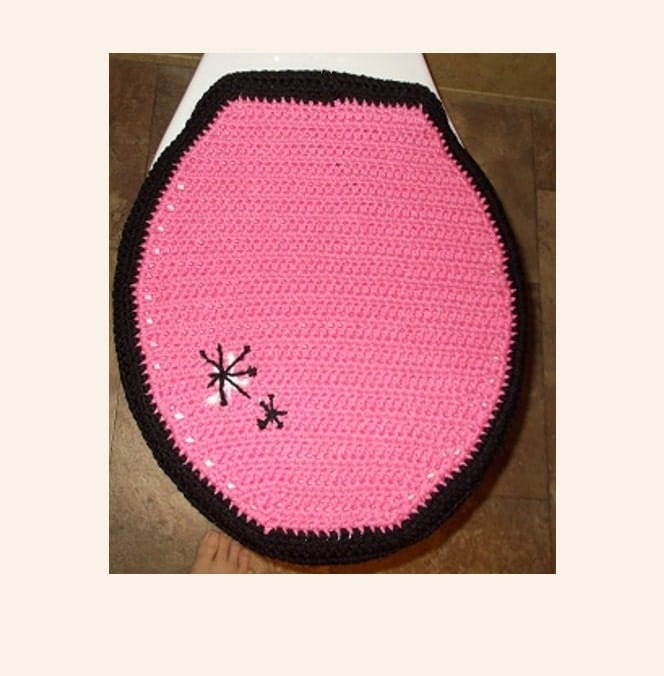 Crochet Pattern Toilet Seat Cover Commode Lid Cover Retro