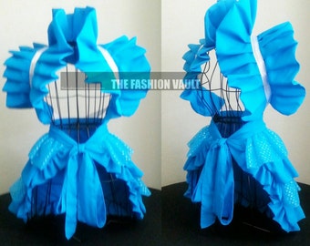 Summer sale Alice in Wonderland bustle apron and Shrug Burlesque skirt Jasmine cosplay dance costume