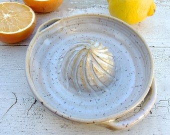 Ceramic Juicer, Lemon Juicer, Handmade Juicer, Stoneware Juicer, Juicer, White Juicer, Citrus Squeezer, Hand Juicer, Kitchen Gadget, Pottery
