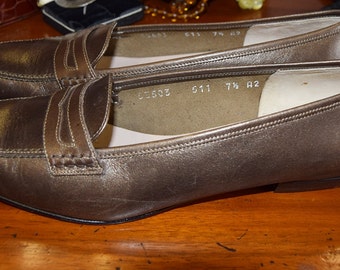 Salvatore Ferragamo bronze loafers