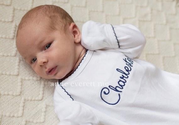 Coming Home Outfit-Charleston's Footed Sleeper-Personalized Sleeper-Newborn Pictures-Baby Shower Gift-Gender Neutral