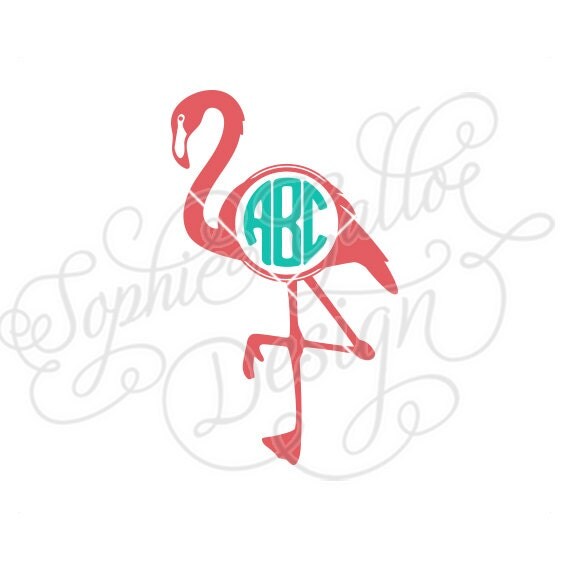 Download Flamingo Monogram SVG DXF PNG digital download file for