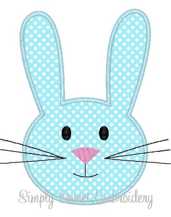 Bunny Face 2 Machine Embroidery Applique Design