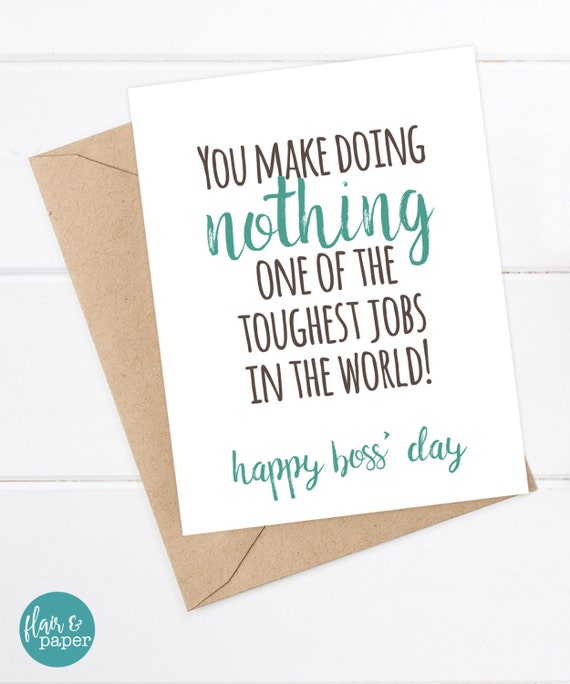 Funny Boss' Day Card Funny Boss Card You Make Doing