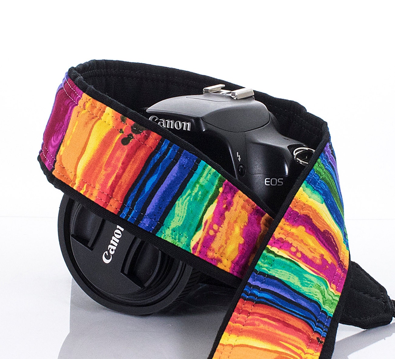 dSLR Camera Strap Watercolor Rainbow Pocket Canon camera by ten8e