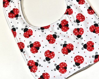 Cute Baby Girl Bib Infant Drool Bib, Baby Gift, Baby Shower Gift, Baby Bib Dribble, Lady Bugs