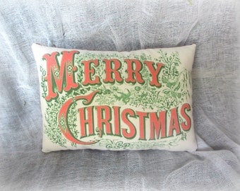 Holiday pillows | Christmas Pillow | Merry Christmas pillow | Vintage pillow | Holiday pillow | Vintage Christmas | Christmas decor