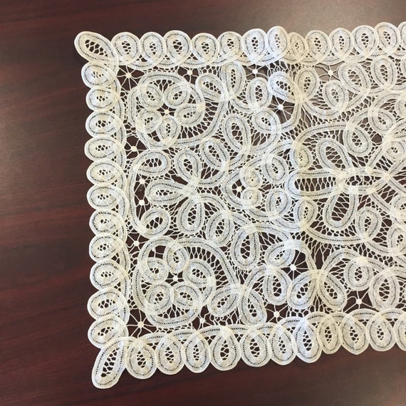 Vintage White Lace Dresser Scarf Women's by DenimRoseVintage